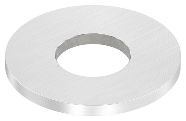 Ankerplatte, Ø 80x6mm, mit Mittelbohrung Ø 34mm, mit Längsschliff, V2A