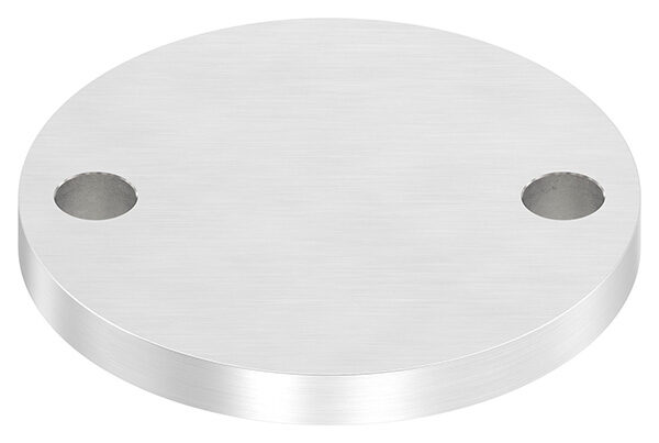 Ankerplatte, Ø 100x10mm, 2x 13mm Bohrung, mit Längsschliff, V2A