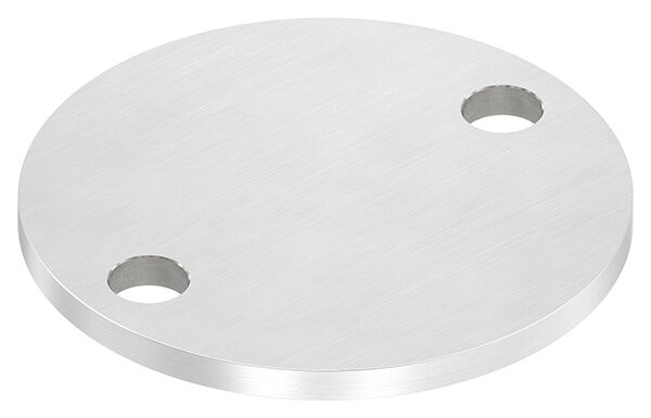 Ankerplatte, Ø 100x6mm, 2x 13mm Bohrung, mit Längsschliff, V2A