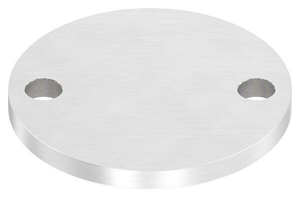 Ankerplatte, Ø 100x8mm, 2x 13mm Bohrung, mit Längsschliff, V4A