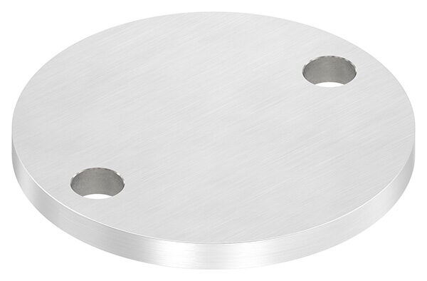 Ankerplatte, Ø 100x8mm, 2x 13mm Bohrung, mit Längsschliff, V4A