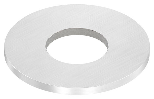 Ankerplatte, Ø 100x6mm, mit Mittelbohrung Ø 42,8mm, mit Längsschliff, V2A