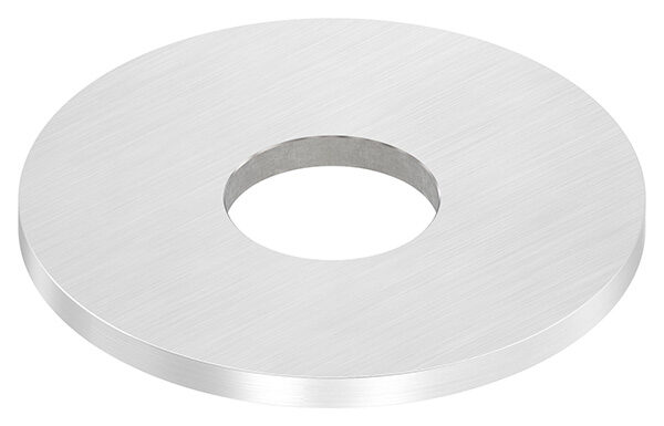 Ankerplatte, Ø 100x6mm, mit Mittelbohrung Ø 34mm, mit Längsschliff, V2A