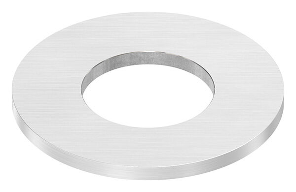 Ankerplatte, Ø 100x6mm, mit Mittelbohrung Ø 48,6mm, mit Längsschliff, V2A