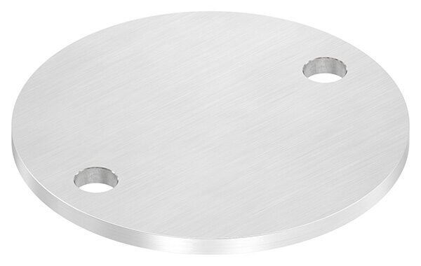 Ankerplatte, Ø 120x6mm, 2x 13mm Bohrung, mit Längsschliff, V2A