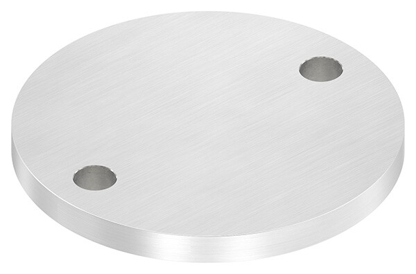 Ankerplatte, Ø 120x10mm, 2x 13mm Bohrung, mit Längsschliff, V2A