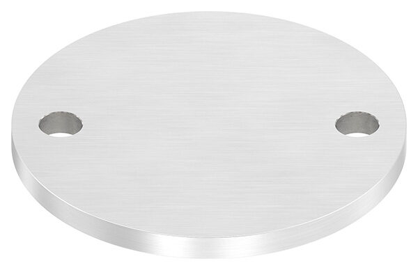 Ankerplatte, Ø 120x8mm, 2x 13mm Bohrung, mit Längsschliff, V2A