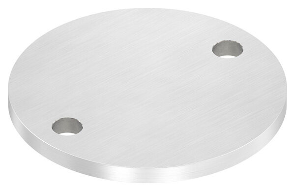 Ankerplatte, Ø 120x8mm, 2x 13mm Bohrung, mit Längsschliff, V2A