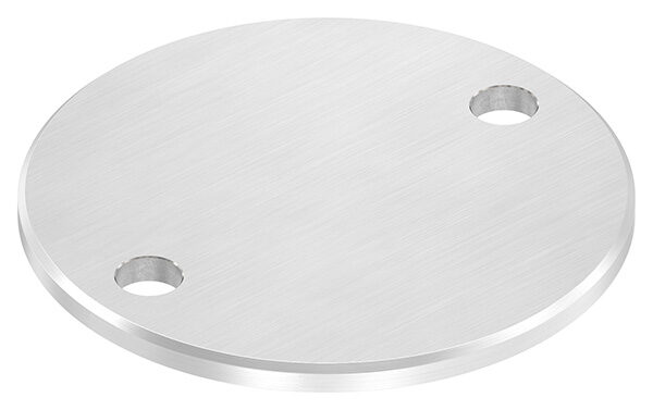 Ankerplatte, Ø 120x6mm, 2x 13mm Bohrung, mit Längsschliff und Fase, V2A