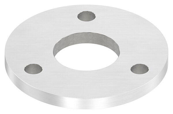 Ankerplatte, Ø 120x10mm, 3x 13mm und 1x 48,7mm Bohrung, mit Längsschliff, V2A