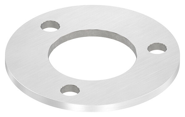 Ankerplatte, Ø 120x6mm, 3x 11mm und 1x 61mm Bohrung, mit Längsschliff, V2A