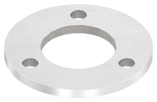 Ankerplatte, Ø 120x8mm, 3x 11mm und 1x 61mm Bohrung, mit Längsschliff, V2A