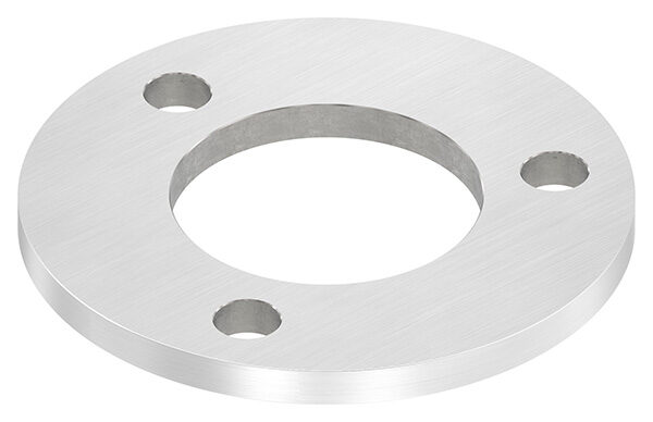 Ankerplatte, Ø 120x8mm, 3x 11mm und 1x 61mm Bohrung, mit Längsschliff, V2A