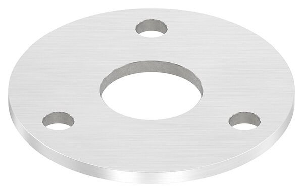 Ankerplatte, Ø 120x6mm, 3x 13mm und 1x 42,8mm Bohrung, mit Längsschliff, V4A