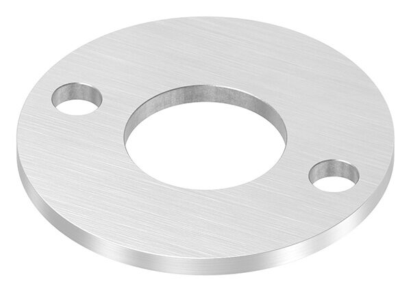 Ankerplatte, Ø 100x6mm, 2x 13mm und 1x 42,8mm Bohrung, mit Längsschliff, V4A