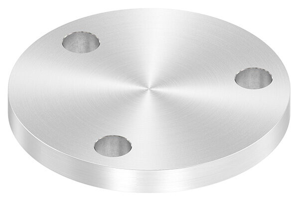 Ankerplatte, Ø 100x10mm, 3x 13mm Bohrung, mit Rundschliff, V2A
