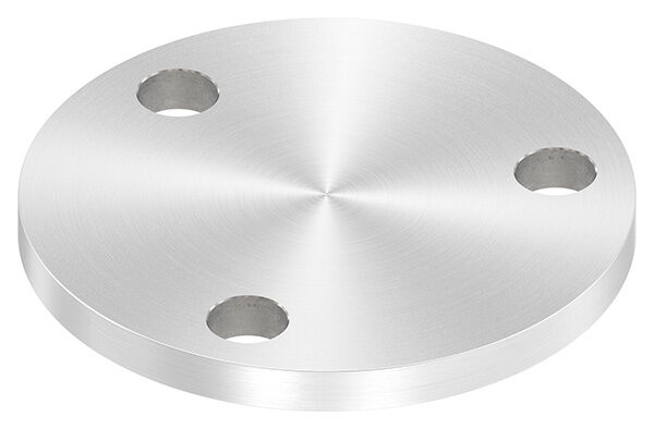 Ankerplatte, Ø 100x8mm, 3x 13mm Bohrung, mit Rundschliff, V2A
