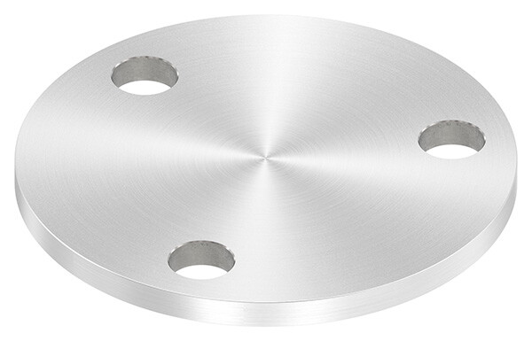 Ankerplatte, Ø 100x6mm, 3x 13mm Bohrung, mit Rundschliff, V2A