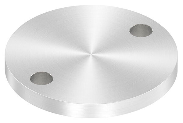 Ankerplatte, Ø 100x10mm, 2x 13mm Bohrung, mit Rundschliff, V2A