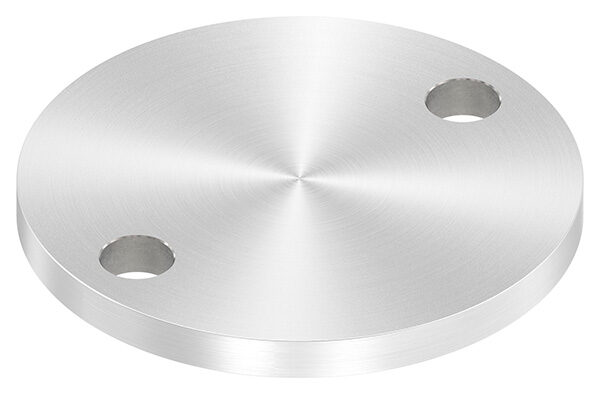 Ankerplatte, Ø 100x8mm, 2x 13mm Bohrung, mit Rundschliff, V2A