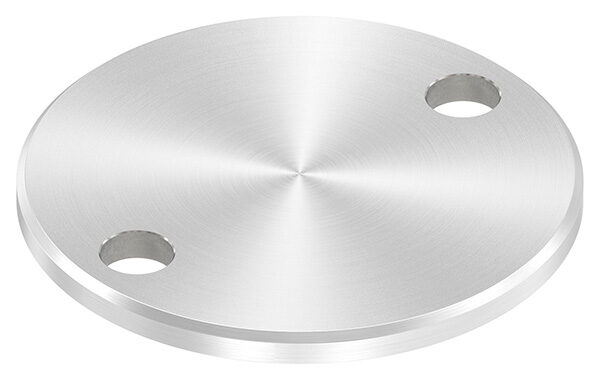 Ankerplatte, Ø 100x6mm, 2x 13mm Bohrung, mit Rundschliff und Fase, V2A