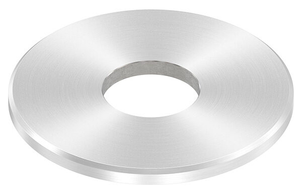Ankerplatte, Ø 100x6mm, mit Mittelbohrung Ø 34mm, mit Rundschliff und Fase, V2A