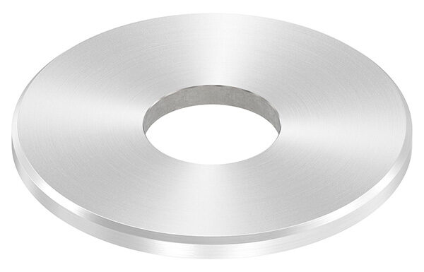Ankerplatte, Ø 100x6mm, mit Mittelbohrung Ø 34mm, mit Rundschliff und Fase, V2A