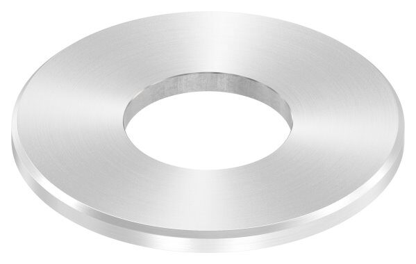 Ankerplatte, Ø 100x6mm, mit Mittelbohrung Ø 42,8mm, mit Rundschliff und Fase, V2A
