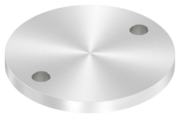 Ankerplatte, Ø 120x10mm, 2x 13mm Bohrung, mit Rundschliff, V2A