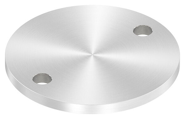 Ankerplatte, Ø 120x8mm, 2x 13mm Bohrung, mit Rundschliff, V2A