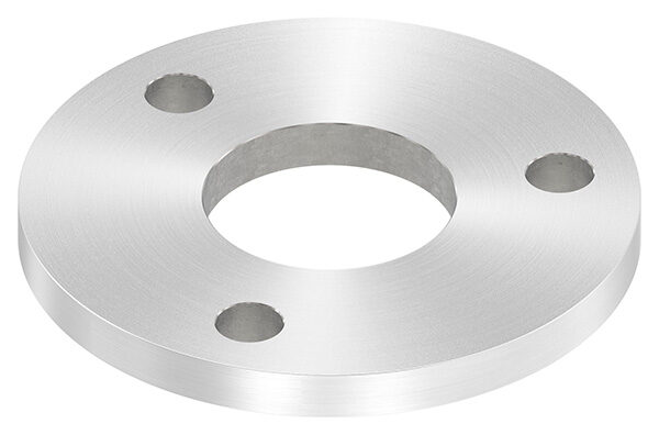 Ankerplatte, Ø 120x10mm, 3x 13mm und 1x 48,7mm Bohrung, mit Rundschliff, V2A