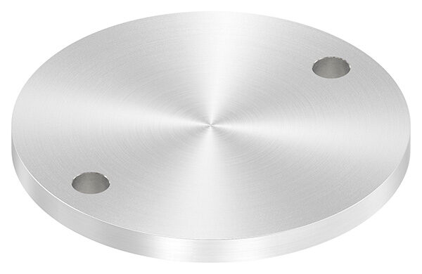 Ankerplatte, Ø 140x10mm, 2x 13mm Bohrung, mit Rundschliff, V2A