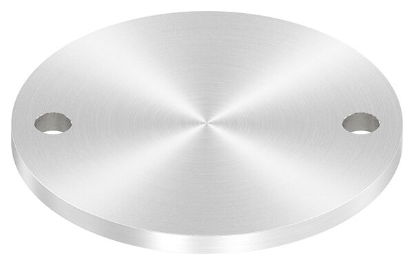Ankerplatte, Ø 140x8mm, 2x 13mm Bohrung, mit Rundschliff, V2A