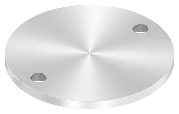 Ankerplatte, Ø 140x8mm, 2x 13mm Bohrung, mit Rundschliff, V2A