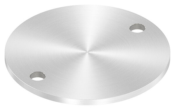 Ankerplatte, Ø 140x6mm, 2x 13mm Bohrung, mit Rundschliff, V2A