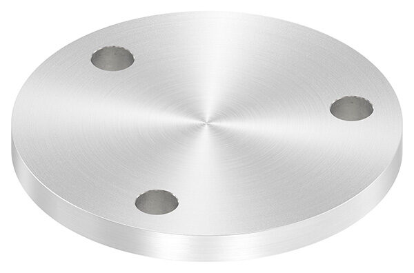 Ankerplatte, Ø 120x10mm, 3x 13mm Bohrung, mit Rundschliff, V2A