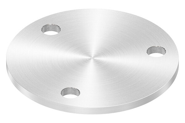 Ankerplatte, Ø 120x6mm, 3x 13mm Bohrung, mit Rundschliff, V2A