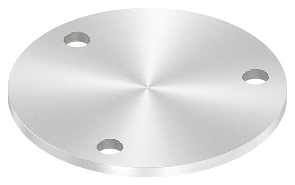 Ankerplatte, Ø 140x6mm, 3x 13mm Bohrung, mit Rundschliff, V2A