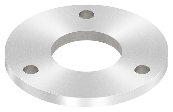 Ankerplatte, Ø 140x10mm, 3x 13mm und 1x 60,7mm Bohrung, mit Rundschliff, V2A