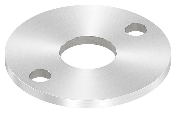 Ankerplatte, Ø 100x6mm, 2x 13mm und 1x 34,1mm Bohrung, mit Rundschliff, V2A