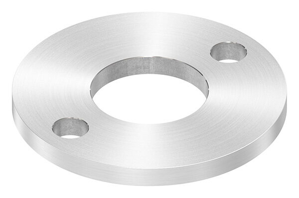 Ankerplatte, Ø 100x8mm, 2x 13mm und 1x 42,8mm Bohrung, mit Rundschliff, V2A