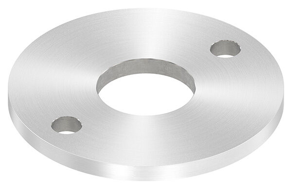 Ankerplatte, Ø 120x8mm, 2x 13mm und 1x 42,8mm Bohrung, mit Rundschliff, V2A