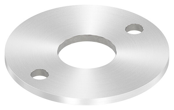 Ankerplatte, Ø 120x6mm, 2x 13mm und 1x 42,8mm Bohrung, mit Rundschliff, V2A