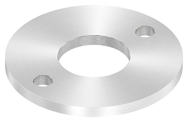Ankerplatte, Ø 120x8mm, 2x 13mm und 1x 48,7mm Bohrung, mit Rundschliff, V2A