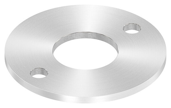 Ankerplatte, Ø 120x6mm, 2x 13mm und 1x 48,7mm Bohrung, mit Rundschliff, V2A