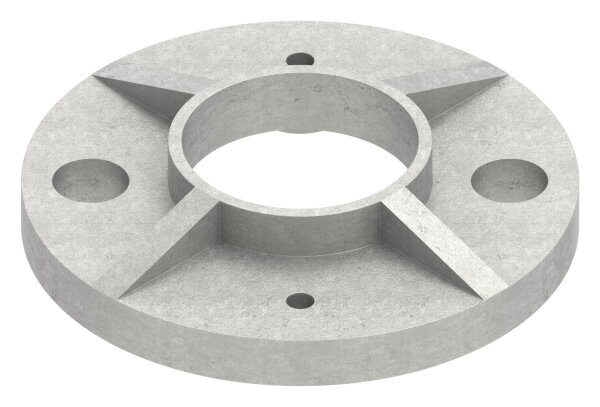 Ankerplatte, Ø 80x8mm, 2x 11mm und 2x 4mm Bohrung, Mittelbohrung 33,9mm, roh, V2A