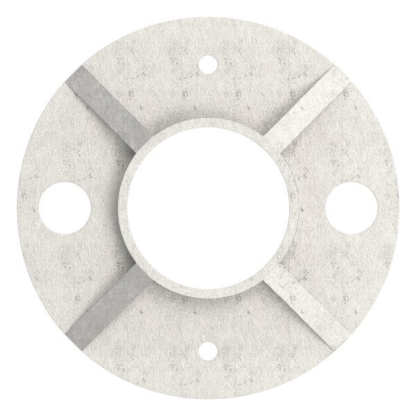Ankerplatte, Ø 80x8mm, 2x 11mm und 2x 4mm Bohrung, Mittelbohrung 33,9mm, roh, V2A