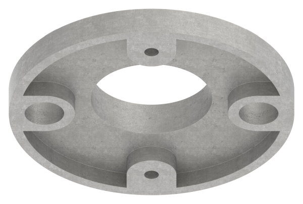 Ankerplatte, Ø 80x8mm, 2x 11mm und 2x 4mm Bohrung, Mittelbohrung 33,9mm, roh, V2A