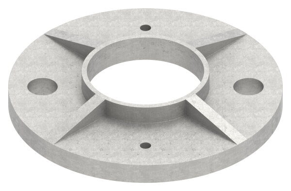 Ankerplatte, Ø 100x8mm, 2x 11mm und 2x 4mm Bohrung, Mittelbohrung 42,6mm, roh, V2A