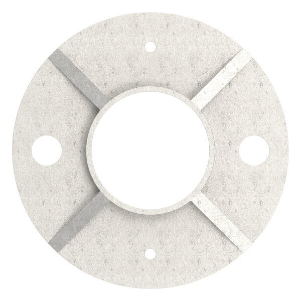 Ankerplatte, Ø 100x8mm, 2x 11mm und 2x 4mm Bohrung, Mittelbohrung 42,6mm, roh, V2A